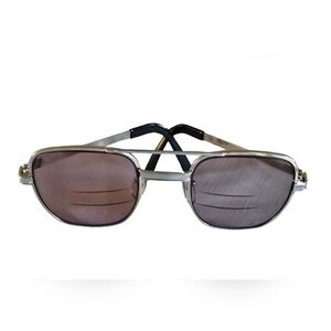 Titmus Z87 VINTAGE 5 1/2 Silver Square Pilot Sunglasses Tinted Glasses